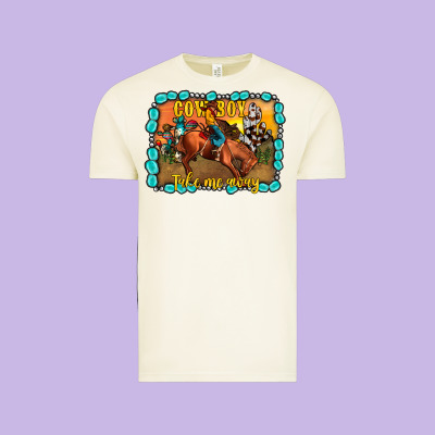 Cowboy Take Me Away Vintage Tee Designed By Jahusdesignshop