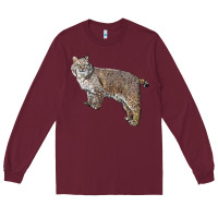 Burgundy Bobcat Long Sleeve Tee - LillyAllenDesigns