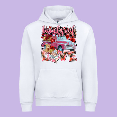 Loads Of Love Valentine's Day Truck Urban Hoodie Designed By Howdyjamesfarm