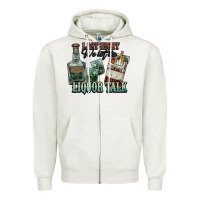 Oatmeal Heather last night we let the liquor talk cowboy western c Zipper Hoodie - NancyCooperArtShop