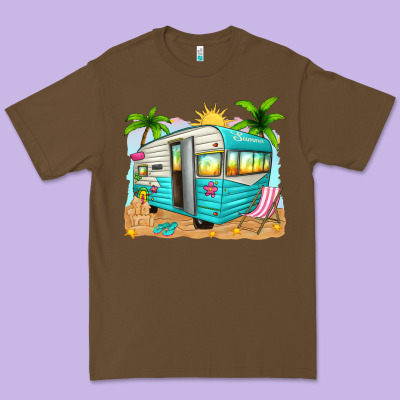 Summer Caravan Premium Tee Designed By Texasbilliewilder
