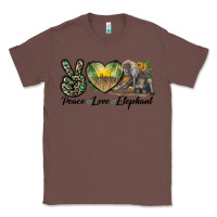 Chestnut Peace Love Elephant Classic Tee - LillyAllenDesigns