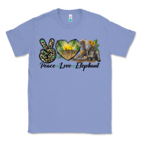 Colony Blue Peace Love Elephant Classic Tee - LillyAllenDesigns