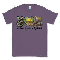 Lavender Peace Love Elephant Classic Tee - LillyAllenDesigns