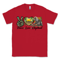 Red Peace Love Elephant Classic Tee - LillyAllenDesigns