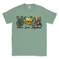 Sage Peace Love Elephant Classic Tee - LillyAllenDesigns