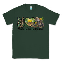 Sports Green Peace Love Elephant Classic Tee - LillyAllenDesigns
