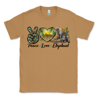 Toasted Coconut Peace Love Elephant Classic Tee - LillyAllenDesigns