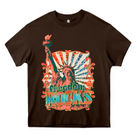 Chocolate Brown retro freedom rocks billie wilder Heavy Core Tee - texasbilliewilder