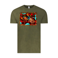 Vintage Olive Christmas rodeo cowboy Vintage Tee - JahusDesignShop