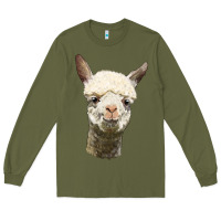 Army Green Alpaca Head Long Sleeve Tee - LillyAllenDesigns