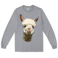 Heather Grey Alpaca Head Long Sleeve Tee - LillyAllenDesigns