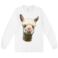 White Alpaca Head Long Sleeve Tee - LillyAllenDesigns