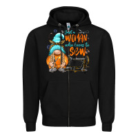 Black just a woman who loves to sew Zipper Hoodie - NancyCooperArtShop