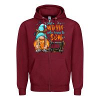 Burgundy just a woman who loves to sew Zipper Hoodie - NancyCooperArtShop