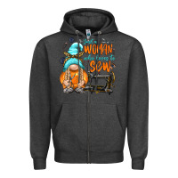 Charcoal Heather just a woman who loves to sew Zipper Hoodie - NancyCooperArtShop