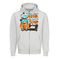 Dove Grey just a woman who loves to sew Zipper Hoodie - NancyCooperArtShop