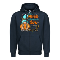Navy just a woman who loves to sew Zipper Hoodie - NancyCooperArtShop