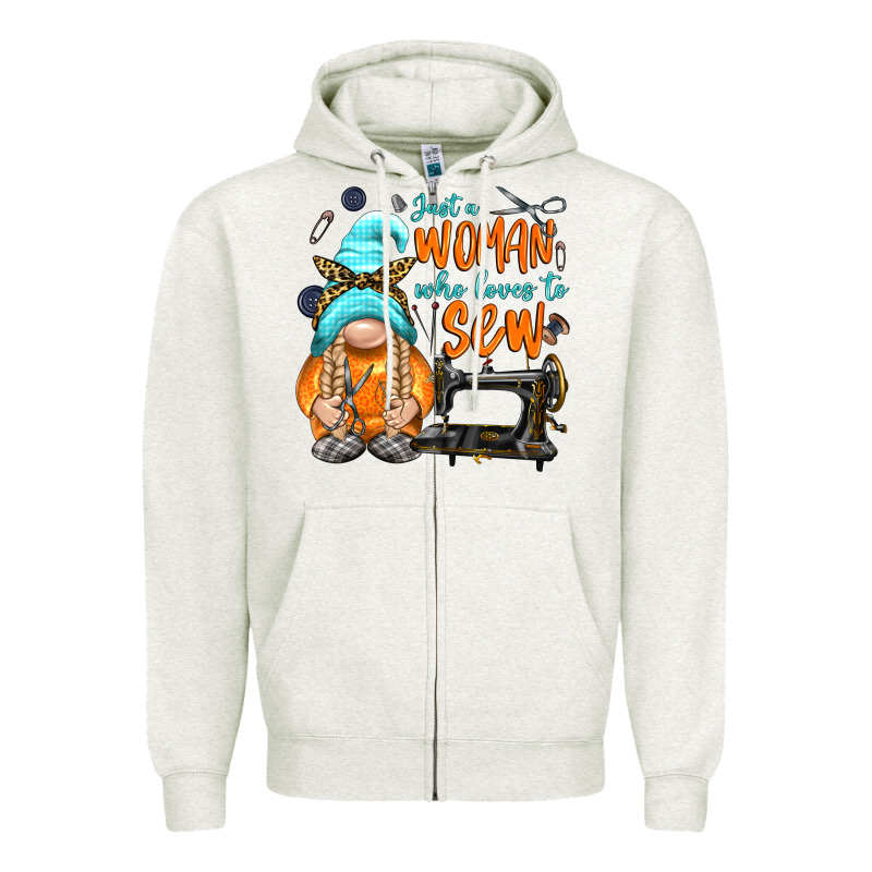 Just A Woman Who Loves To Sew Zipper Hoodie by NancyCooperArtShop | Teevron
