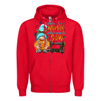 Red just a woman who loves to sew Zipper Hoodie - NancyCooperArtShop