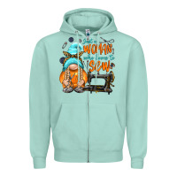 Seafoam just a woman who loves to sew Zipper Hoodie - NancyCooperArtShop
