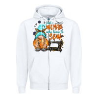 White just a woman who loves to sew Zipper Hoodie - NancyCooperArtShop
