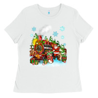 White christmas santa and friends train Ladies Tee - Zillion Design Studio