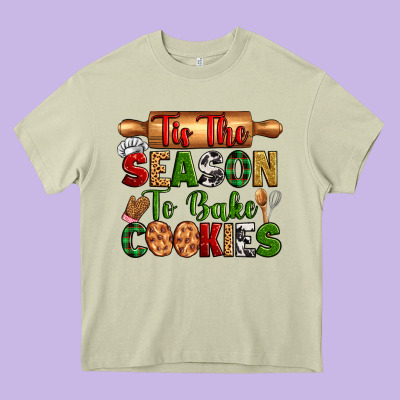 Tis The Season To Bake Cookies Heavy Core Tee Designed By Zillion Design Studio