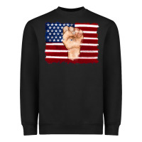 Black american flag with hand Heavyweight Sweatshirt - Artiststas