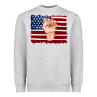 Heather Grey american flag with hand Heavyweight Sweatshirt - Artiststas