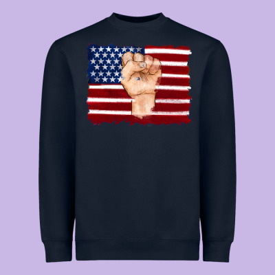 American Flag With Hand Heavyweight Sweatshirt Designed By Artiststas