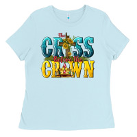 Baby Blue the cross before the crown Ladies Tee - texasbilliewilder