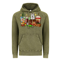 Vintage Olive Christmas coffee cups with White Shepherd Vintage Hoodie - RanaPortraitStore