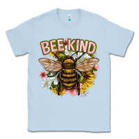 Dusty Blue bee kind Classic Tee - NancyCooperArtShop