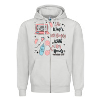 Dove Grey she works willingly with her hands Zipper Hoodie - MaliasSmallBusiness