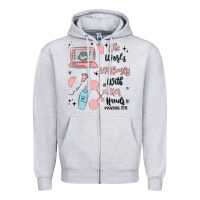 Heather Grey she works willingly with her hands Zipper Hoodie - MaliasSmallBusiness