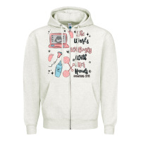 Oatmeal Heather she works willingly with her hands Zipper Hoodie - MaliasSmallBusiness