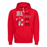 Red she works willingly with her hands Zipper Hoodie - MaliasSmallBusiness