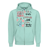 Seafoam she works willingly with her hands Zipper Hoodie - MaliasSmallBusiness