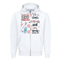 White she works willingly with her hands Zipper Hoodie - MaliasSmallBusiness