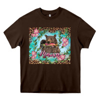 Chocolate Brown mama bear haunting fish floral tumbler Heavy Core Tee - RanaPortraitStore