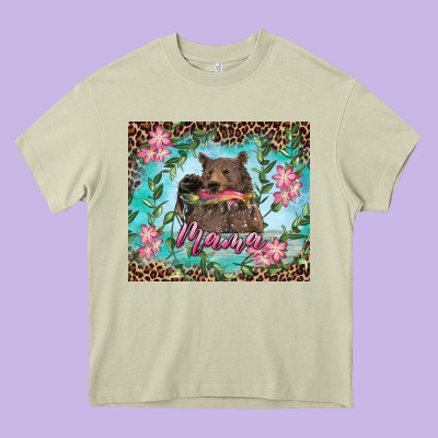 Heavy Core Tee mama bear haunting fish floral tumbler