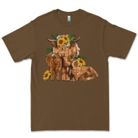 Cacao highland cow family Premium Tee - RanaPortraitStore