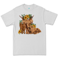 Dove Grey highland cow family Premium Tee - RanaPortraitStore