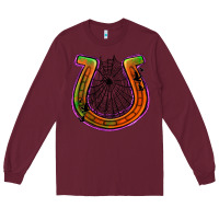 Burgundy halloween  horseshoe Long Sleeve Tee - Jasminsmagicworld