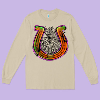 Halloween  Horseshoe Long Sleeve Tee Designed By Jasminsmagicworld