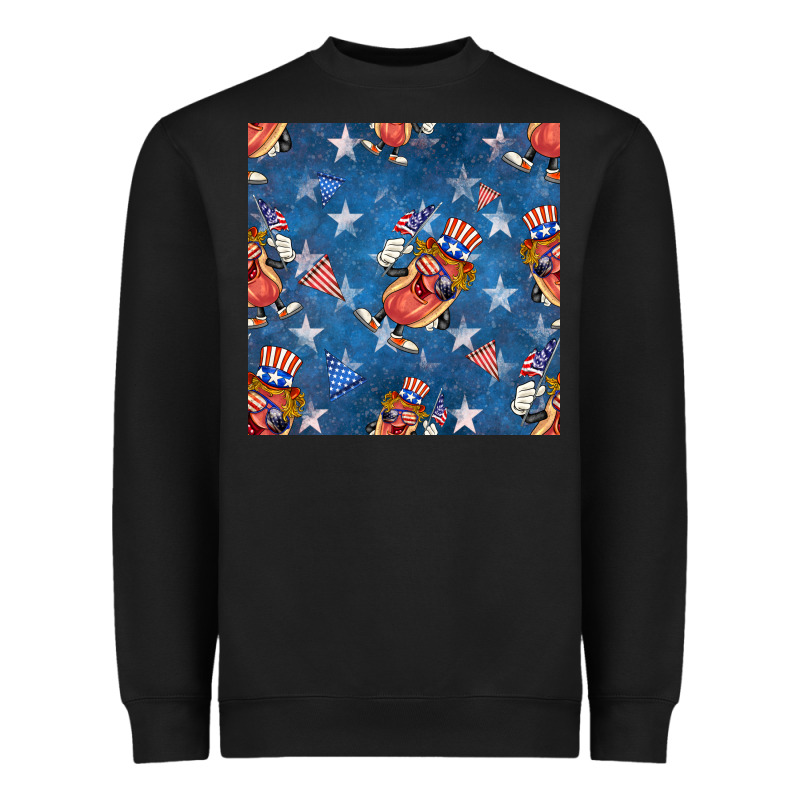 4th Of July Hotdog Seamless Pattern Heavyweight Sweatshirt by BundleAndBundleShop | Teevron
