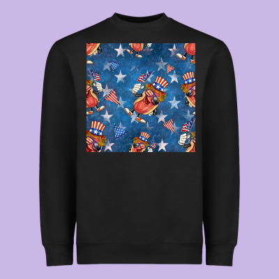 4th Of July Hotdog Seamless Pattern Heavyweight Sweatshirt Designed By Bundleandbundleshop