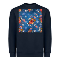 Navy 4th of july hotdog seamless pattern Heavyweight Sweatshirt - BundleAndBundleShop