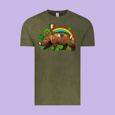 St Patricks Bear Ado Vintage Tee Designed By Adodesignshop